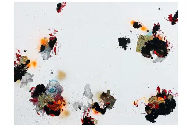 16525 - Acryllack, Blattgold auf Holz - 100x130cm - 2025