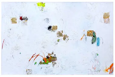 16326 - Acrylfarbe, Ölkreide, Blattgold auf Holz - 160x240cm - 2026
